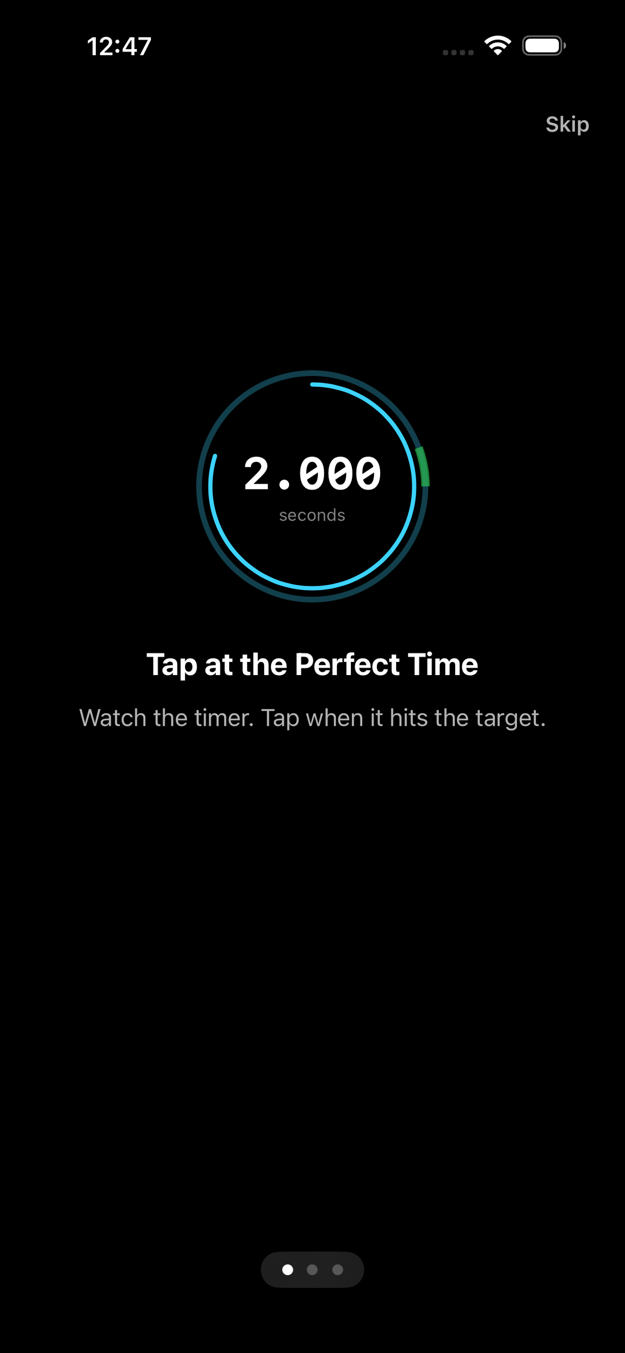 Perfect Tap how to play screen