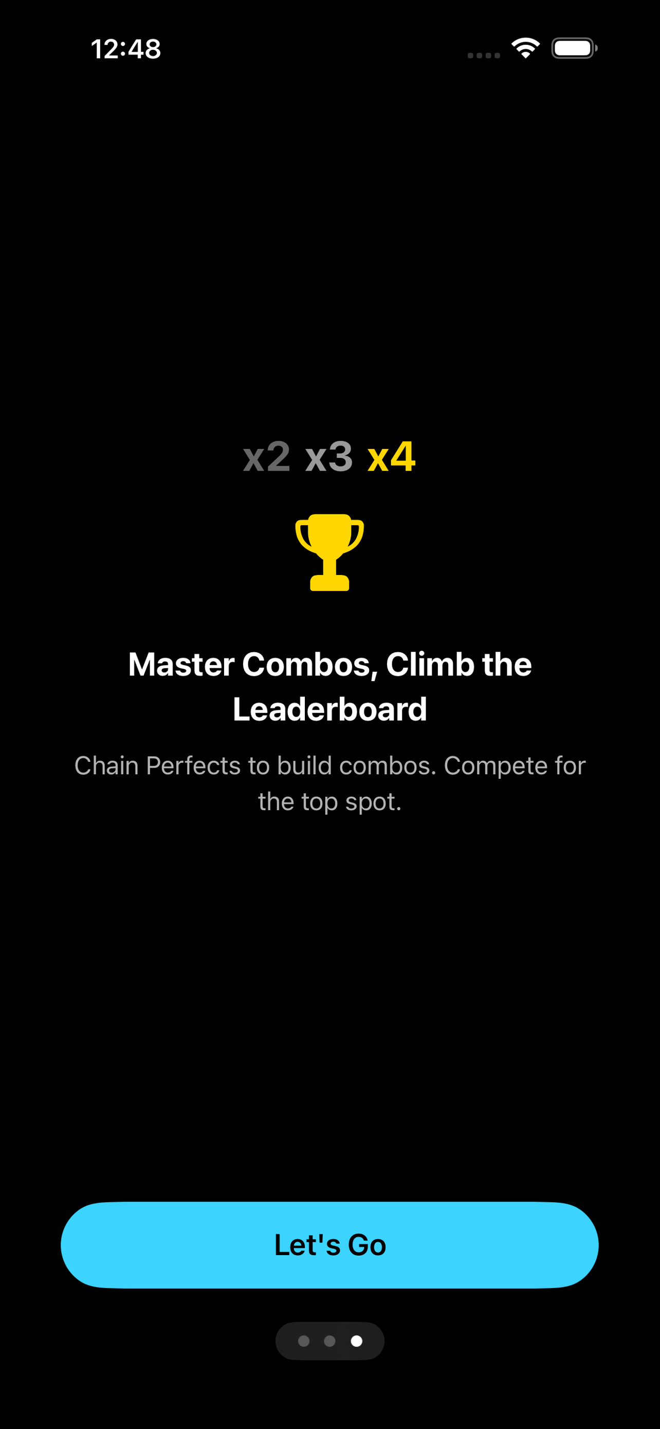 Perfect Tap combos tutorial screen